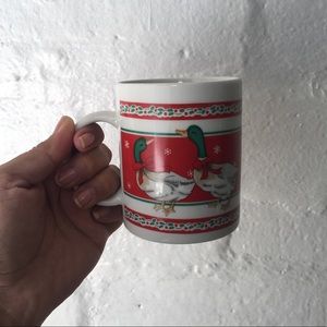 Vintage Festive Christmas Holiday Goose Geese Mug